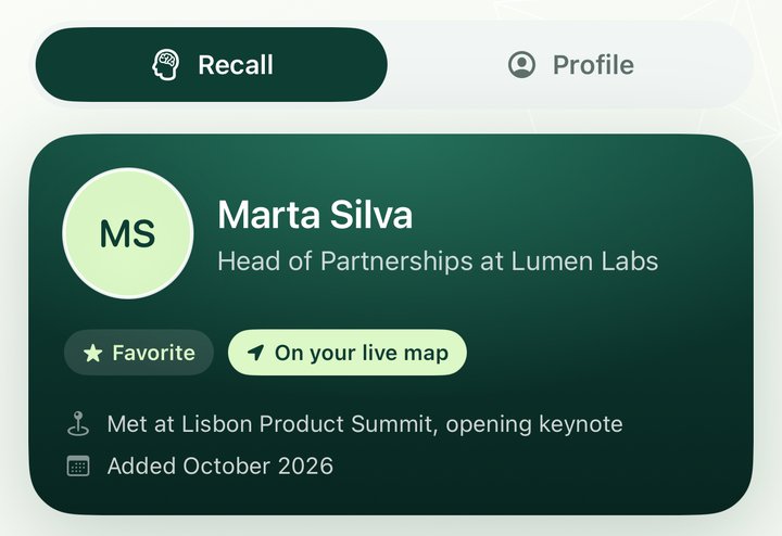 Marta Silva’s memory card: Head of Partnerships at Lumen Labs, met at Lisbon Product Summit